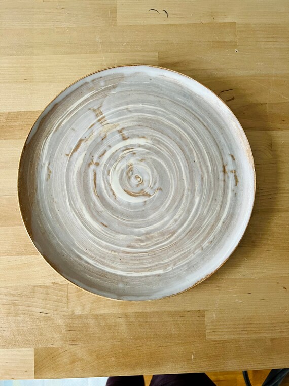 SECONDS- plates  light marbled stoneware handmade.