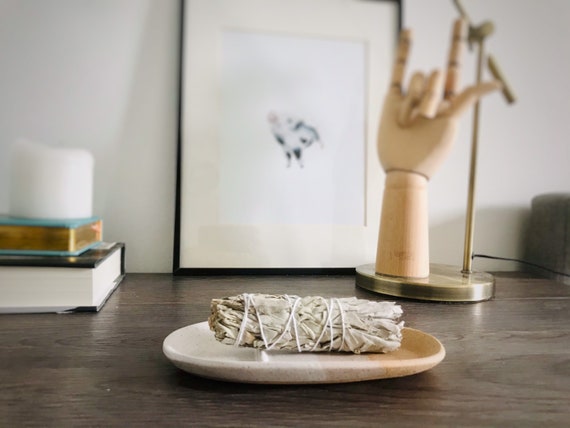 smudge dish-ceramic sage stick dish- handmade ceramics