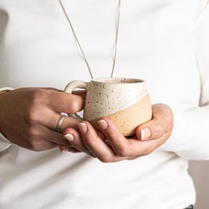 Round-Bottom Espresso Mug - handmade small coffee cups-Unique Stoneware Kitchenware- 4oz