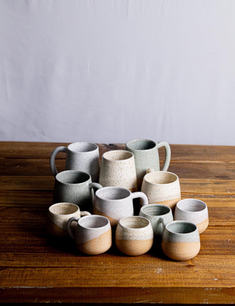 Round-Bottom Espresso Mug - handmade small coffee cups-Unique Stoneware Kitchenware- 4oz image 11