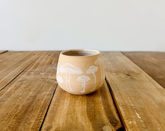 Taza de espresso de champiñones - Taza de café hecha a mano - Vaso pequeño