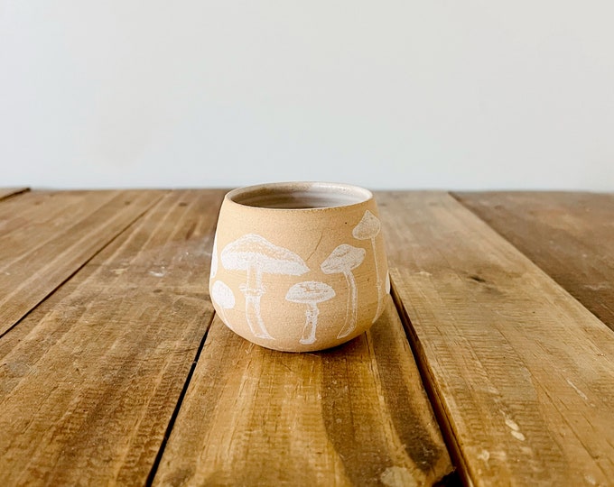 Mushroom Espresso Cup - Handmade Coffee Mug - Small Tumbler