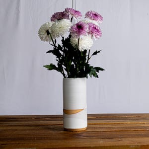 Handmade Criss-Cross Tall Cylinder Vase – Unique Ceramic Flower vase