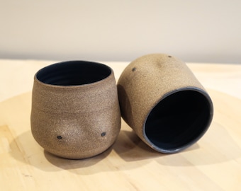 Seconds - Boob Mug - Natural Black - Handmade Ceramic Coffee Mug