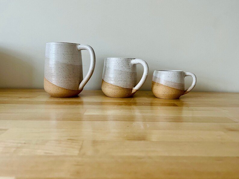 Round Bottom Mugs Handmade Ceramic Kitchenware White and Etsy