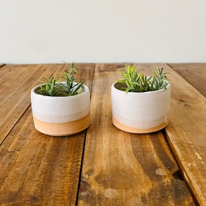 Mini Succulent Pots 2-pack Handmade Ceramic image 1