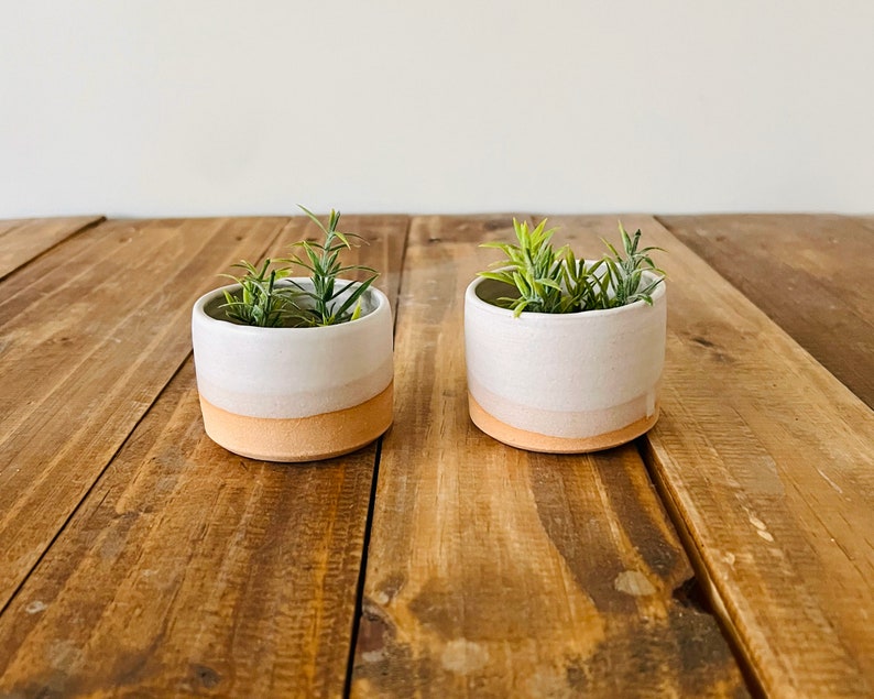 Mini Succulent Pots 2-pack Handmade Ceramic image 1