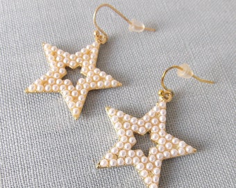 Handmade Pearl star Earrings
