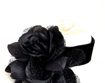 Big Black Flower Velvet Choker