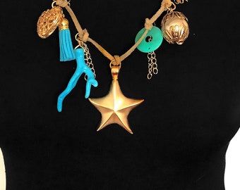 Boho Star and Shell Charm Handmade Necklace