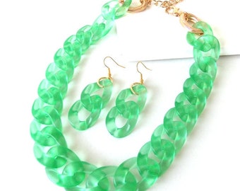 Australian jewellery green jewelry hand made jewelry gift set of jewelry KASHMIRI BEAD necklace and earring set