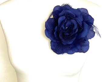 Big Navy Blue Wedding Flower Corsage Wedding Accessories