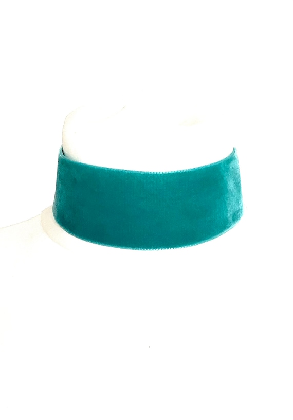 Wide Teal Green Velvet Choker Etsy Australia