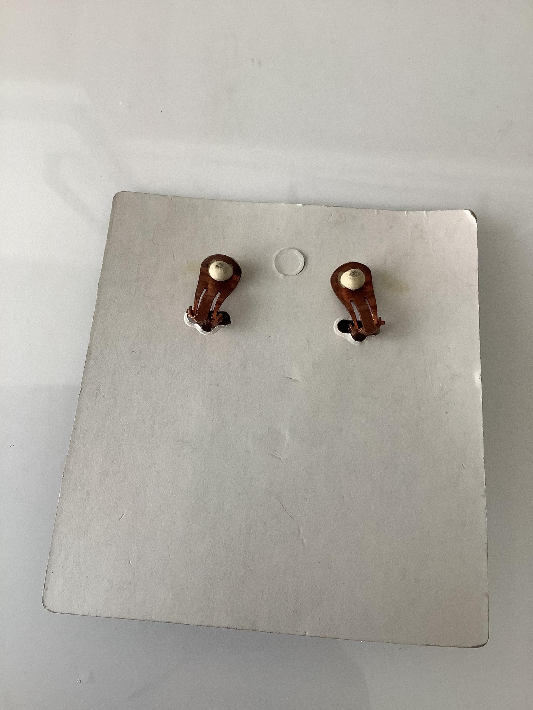 Boucles D'oreilles Clips Vintage TAM TAM Années 1990 - Oversize, Couleur Bronze, Alliage, Occasion Porté, Style Rétro