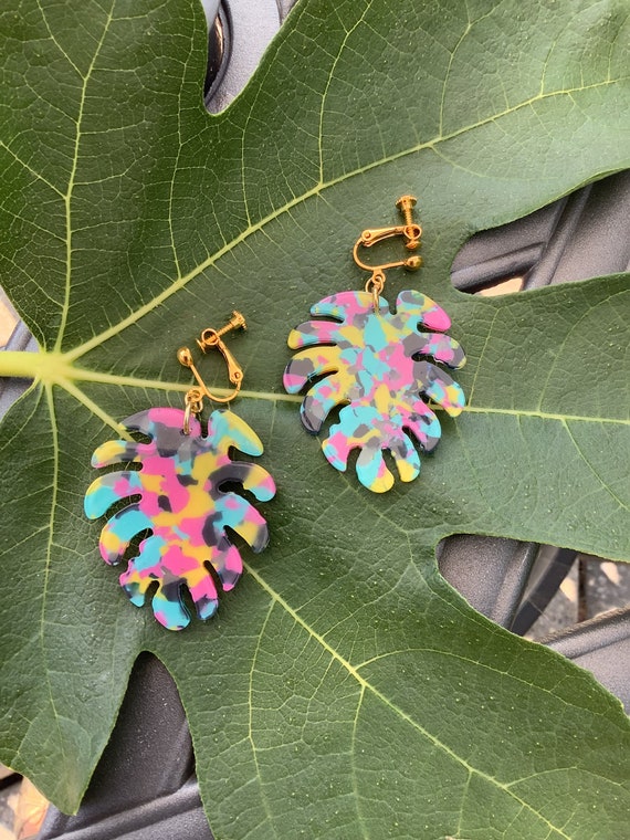 Boucles D'oreilles Clips Hippies Multicolores - Neuf Avec étiquettes - Style Boho