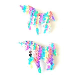 Girls Rainbow Sequin Unicorn Shoe Clips image 5