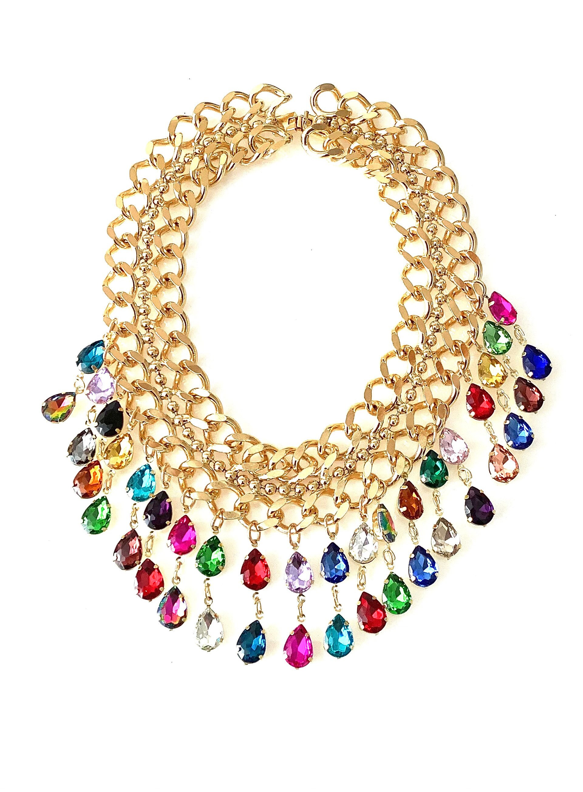 Buy Fida Oxidized Silver Multicolor Enamelled Statement Necklace Online At  Best Price @ Tata CLiQ