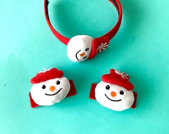 Festive Snowman Headband with Red & Green Tinsel Amazon.com: BQTQ 12 Pieces Christmas Headbands Reindeer lves  main image 3
