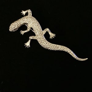 Vintage jaren '80 Zilveren Hagedis Broche