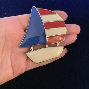 Broche Ancienne En Forme De Bateau - Bijou Vintage N585 - Occasion