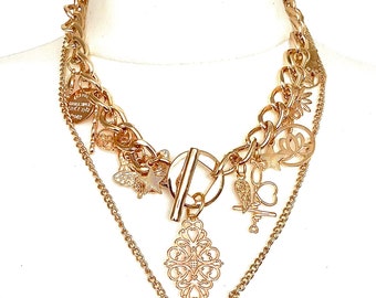 Gold Layered Lock Charm Necklace