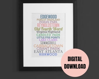 ATL Neighborhood I Atlanta Art Print I Grant Park Digital Download I ATL Poster I ITP Atlanta Wall Art I Atlanta Handmade