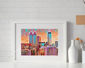 Digital Download, Downtown Atlanta, Atlanta Skyline, Atlanta Local Art