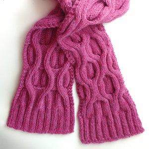 Chunky Cable Scarf Knitting Pattern as pdf