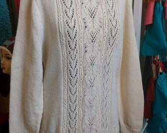 Knitting Pattern for a Women's Lace Sweater as pdf