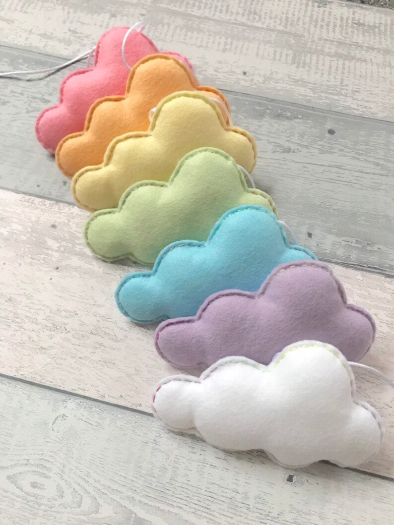 Pastel Rainbow Cloud Bunting Nursery Decor Rainbow Nursery