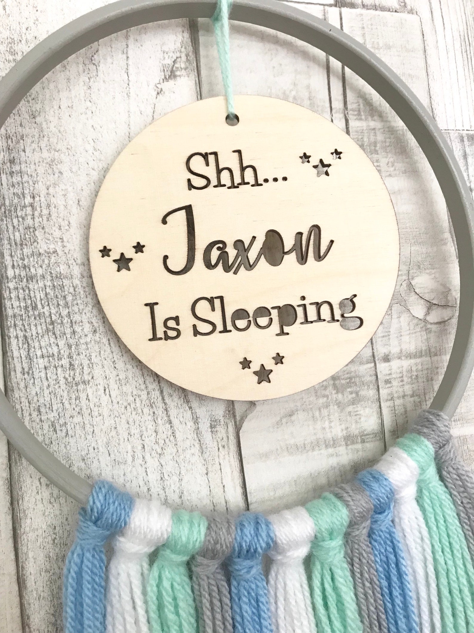 Personalised Boys Hoop Nursery Wall Hanger Nursery Decor Etsy
