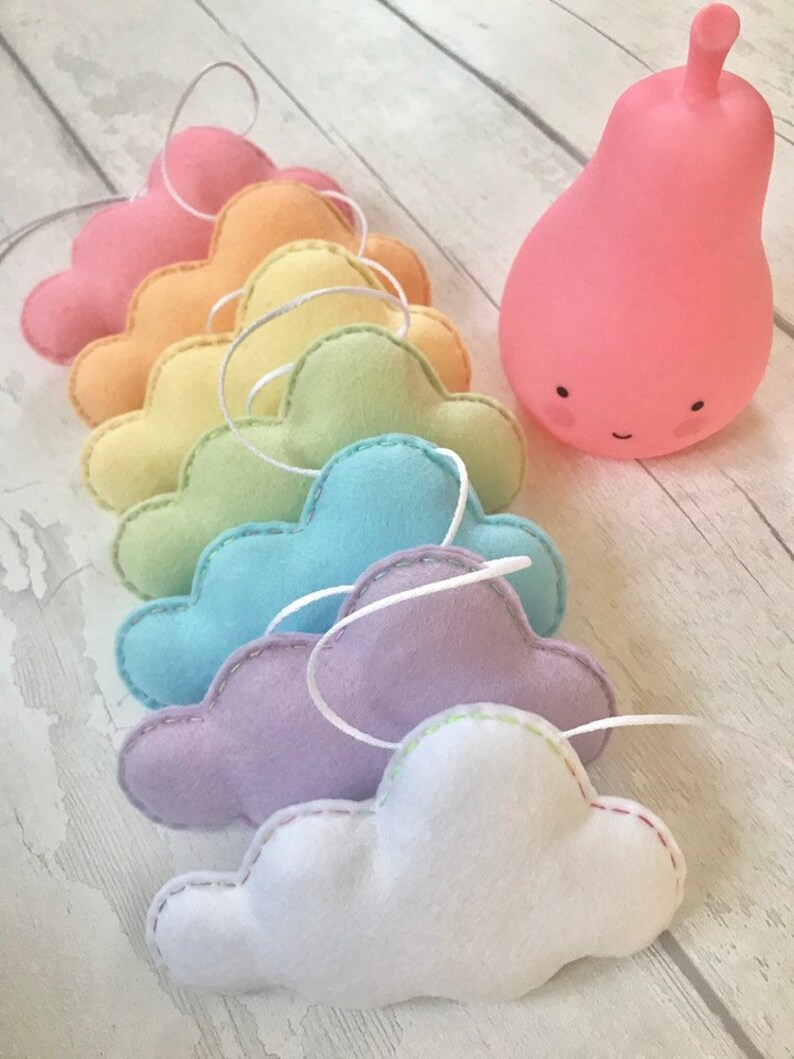Pastel Rainbow Cloud Bunting Nursery Decor Rainbow Nursery