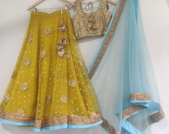 Lehenga choli Dupatta for women bridesmaid dresses Indian ethnic attire. Traditional lengha blouse