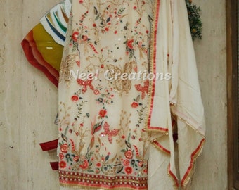 Indian Punjabi salwar suit lehenga designer patiala suit Indian salwar kameez party wear Indian dress Butterfly embroidery
