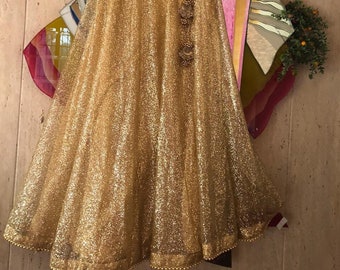 Glitter lehenga skirt only for women.