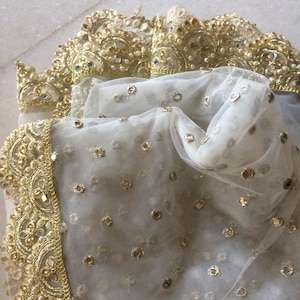 White Indian Wedding Dupatta long net embroidered scarf Punjabi dress dupattas with zari embroidery for festival chunni lehenga stole