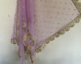 Indian Wedding Dupatta long net embroidered scarf Punjabi dress dupattas with zari embroidery for festival chunni lehenga stole