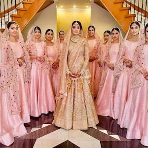 Sari de damas de honor indias para mujeres para funciones indias dama de  honor patiala traje de boda lengha vestido de dama de honor indio sari -   México