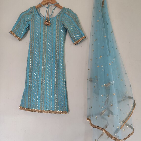 Indian Designer Blue Dress and Dupatta 