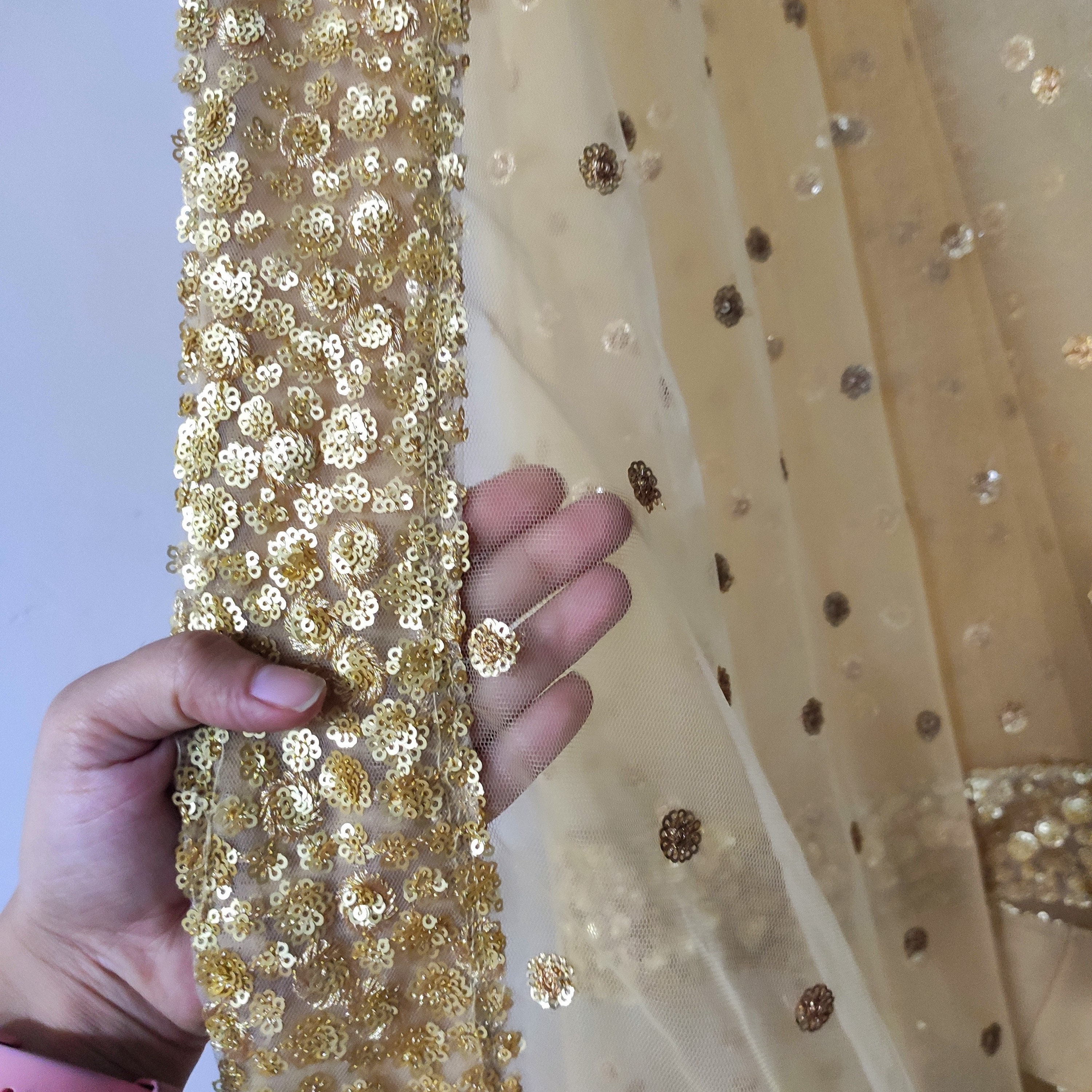 Golden Indian Dupatta Party Wear Long 