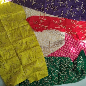 20 Pcs Colorful fabric remnants. Embroidered fabric scraps fat quarters bundle Mix colors Assorted Embellished Fabric Remnants Scraps