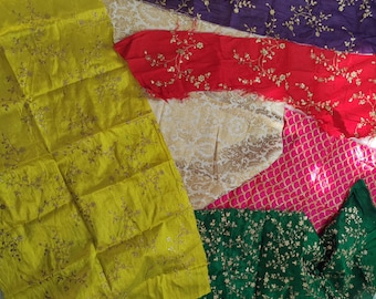 Bestickte Stoff Reste: 20 Stück Indische Textile Scraps Bündel Schnipsel (10"X10"+)"