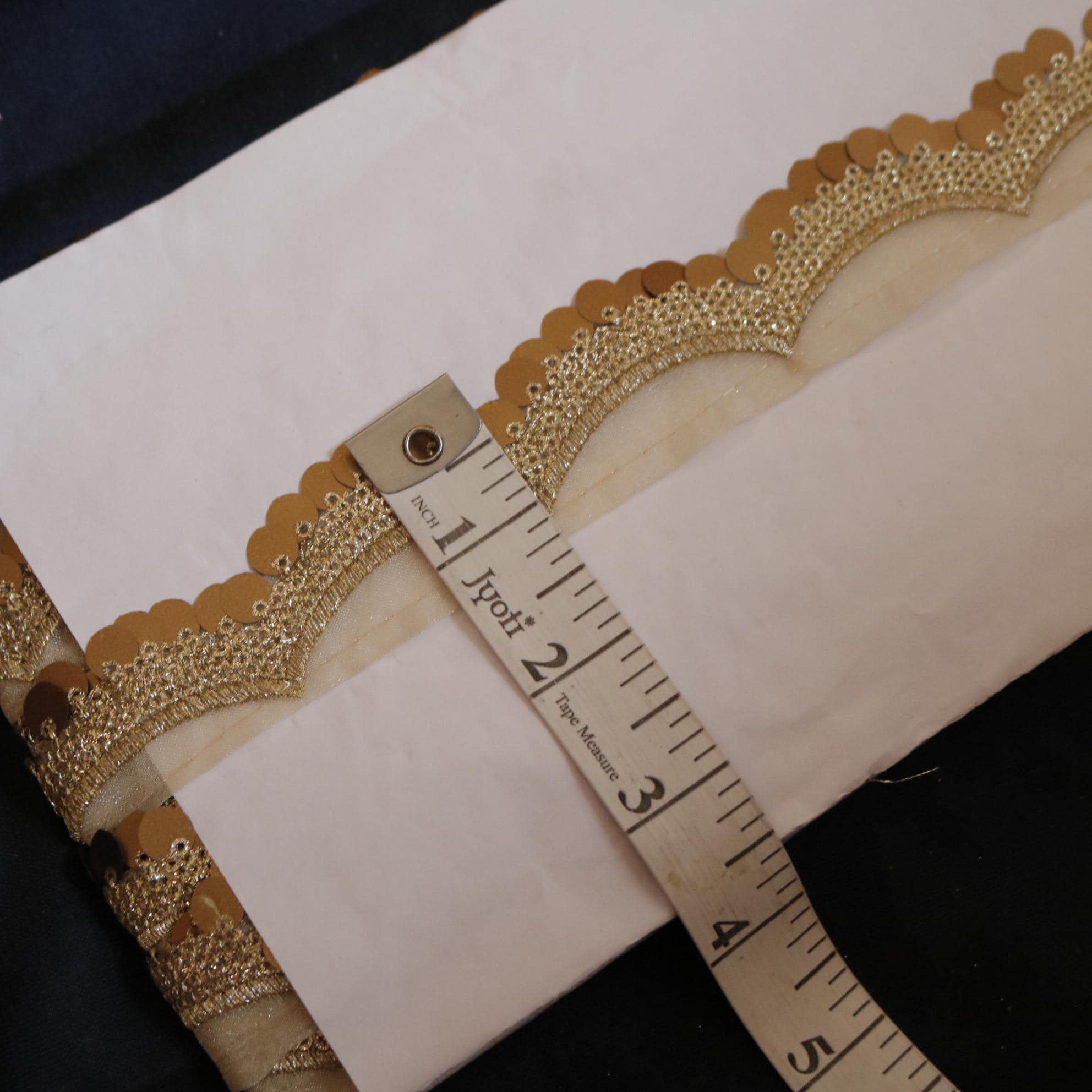 Gold Sequin Saree Border, Trims for Scrap Book, Edge Border for Sewing ...