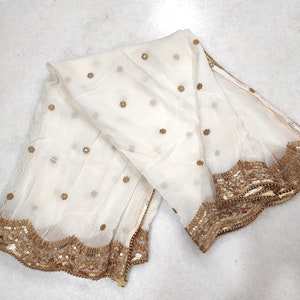 Sheer dupatta Indian Wedding Dupatta long Sheer georgette embroidered scarf Punjabi dress dupattas for festival chunni lehenga stole