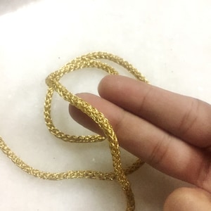 9 yards Gold trim cord, gold rope tape, bollywood trim, Gold nada, tassel tie, curtain holder DIY craft golden rope