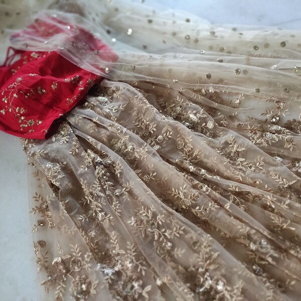Red goldn Lehenga choli for women girls custom made to measure party wear designer lengha blouse dupatta