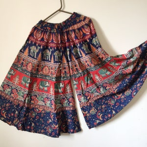 Wide Leg Pants. Loose Fit Bottoms Embroidered Palazzo funky summer wear