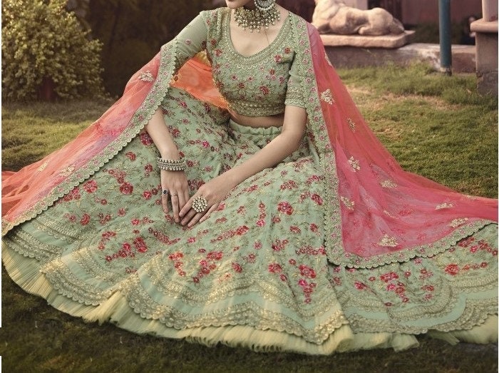 Indian Designer Lehenga Choli Dupatta 