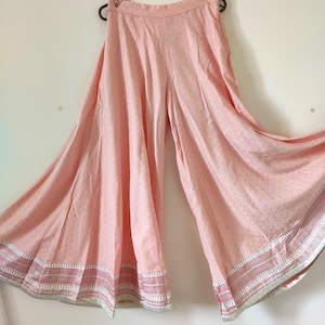 Indian palazzo pants ethnic bottoms flared skirt like wide leg pants