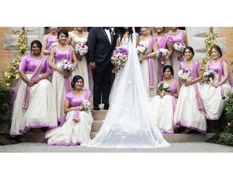 Bridesmaid dress | Choli lehenga lavender bridemaid dresses for Asian style weddding